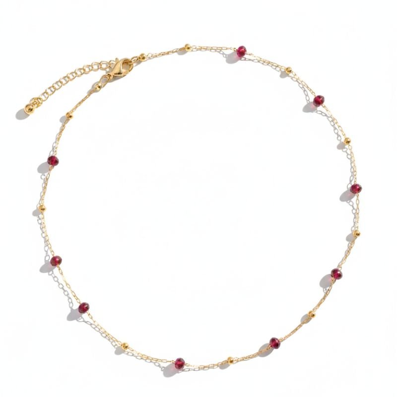 18K Gold Ruby Red Layering Set - Image 3