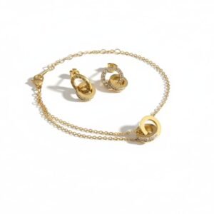 18K Gold Roman Numeral Interlocking Set