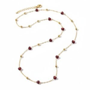 18K Gold Ruby Red Layering Set