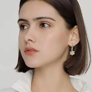 Sonateomber Gold & Silver Tungsten Steel Hoop Earrings – Dainty Latch-Back Dangle Jewelry Gift for Women - Image 2