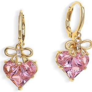 Sonateomber Gold & Silver Brass Hoop Earrings – Dainty CZ Rhinestone Dangle Jewelry Gift for Women