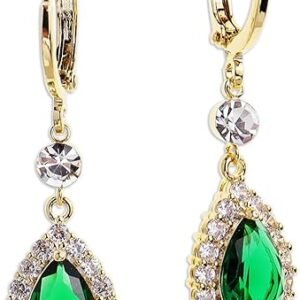 Sonateomber Gold & Silver Dainty Rhinestone Hoop Earrings – Trendy CZ Dangle Jewelry Gift for Women