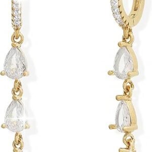 Sonateomber Gold & Silver Small Hoop Earrings – Dainty Rhinestone CZ Dangle Jewelry Gift for Women