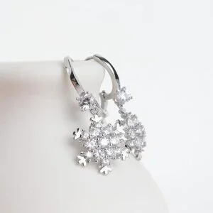 Sonateomber White-Plated Brass Hoop Earrings – Dainty Latch-Back Dangle Jewelry Gift for Women - Image 6