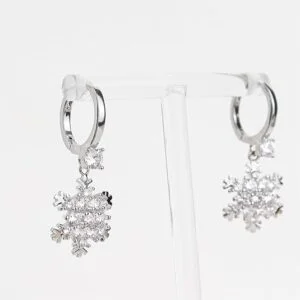 Sonateomber White-Plated Brass Hoop Earrings – Dainty Latch-Back Dangle Jewelry Gift for Women - Image 3