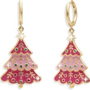 Sonateomber Gold & Silver Brass Hoop Earrings – Dainty CZ Rhinestone Dangle Jewelry Gift for Women