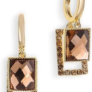 Sonateomber Fall Maple Leaf Dangle Gold Hoop Earrings – Sparkly Orange Cubic Zirconia Autumn Jewelry Gift for Women