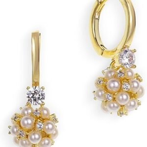 Sonateomber Fall Maple Leaf Gold Hoop Earrings – Sparkly Orange Cubic Zirconia Autumn Jewelry Gift for Women