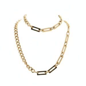 18K Gold Mixed Link Statement Chain & Choker Set | Vibelle Jewels