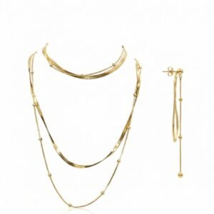 18K Gold Multi-Strand Layered Chain Necklace | Vibelle Jewels