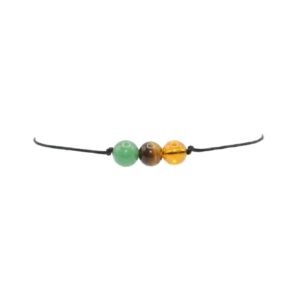 Good Fortune Crystal Cord Bracelet | Citrine, Tiger's Eye & Aventurine